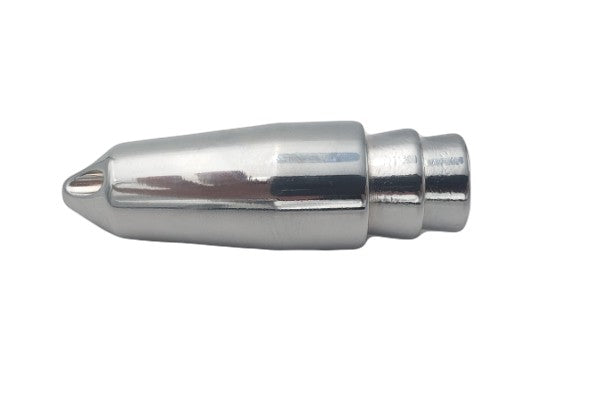 chrome jet heads for fishing lure manufacturer RED EYE Lures Stainless Steel Head Small designed for use with 6 275# braided cable. Lure Heads- Chrome Hawaii