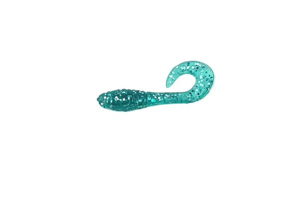 Hawaiian Angler Grub- Aqua Silver Glitter(10pc)